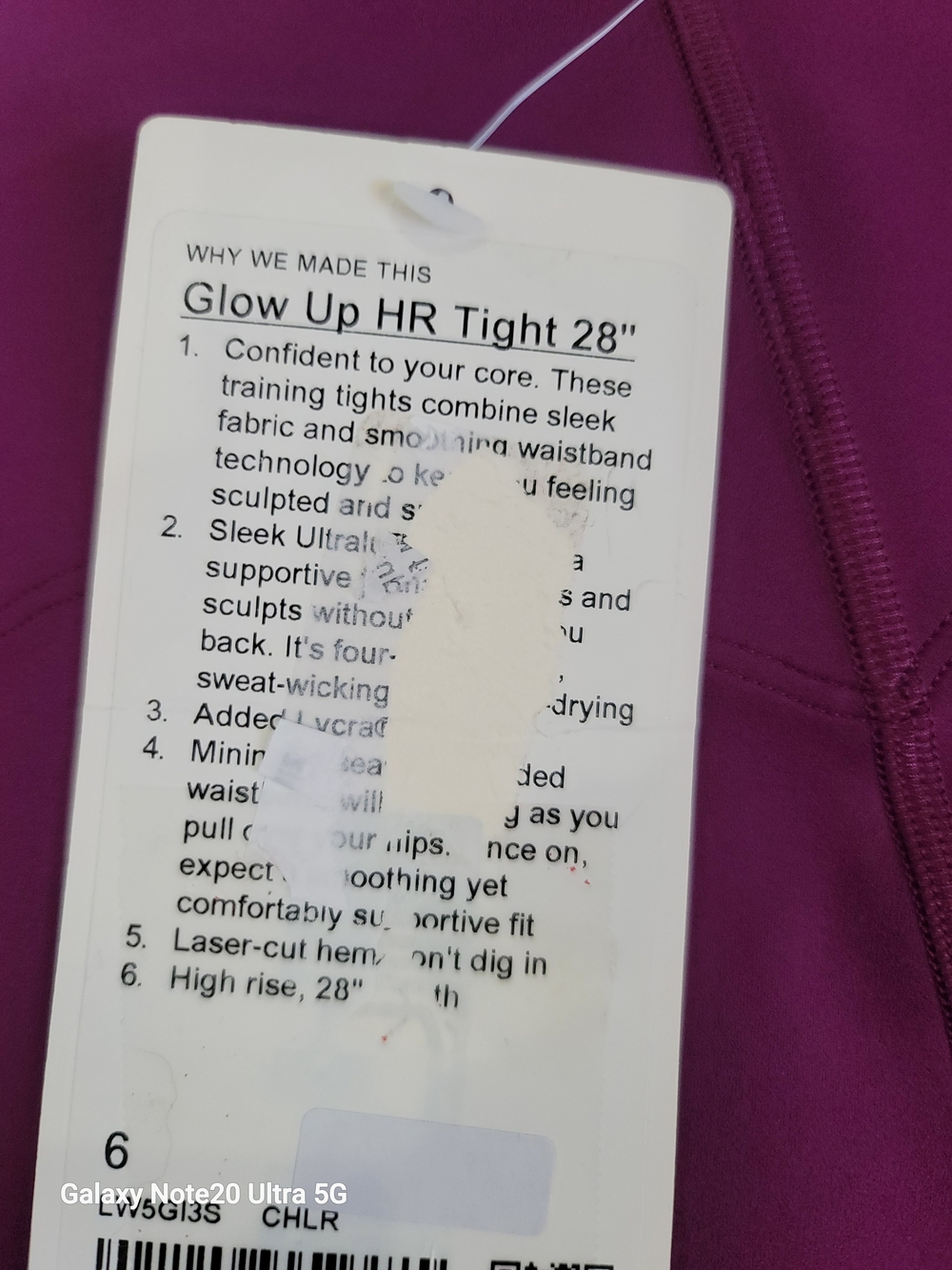 lululemon Glow Up HR Tight 28" in Deep Magenta
